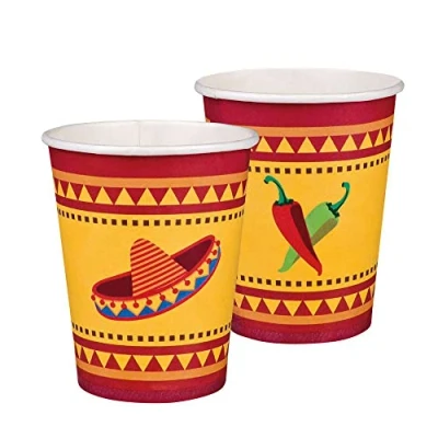 Image of Boland 54398 Fiesta Party Cups Pack of 10 210ml Eco Friendly Tableware 100% Paper Birthday