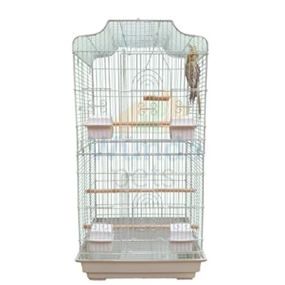 Image of WUNDAPETS LIBERTA LOTUS LARGE XL BIRD BUDGIE COCKATIEL SMALL PARROT WHITE 2 TIER CAGE NEW