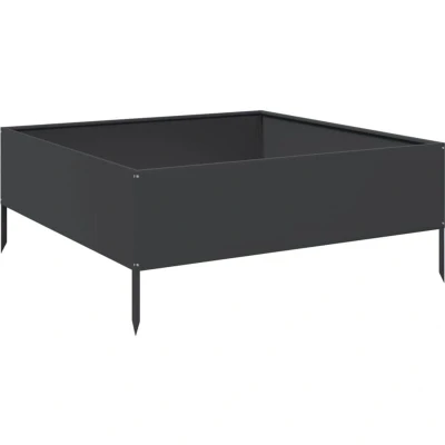 Image of vidaXL Garden Raised Bed Black 100x100x25 cm Steel