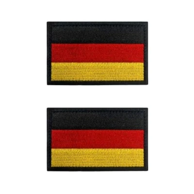 Image of Pack of 2 5 x 3 cm Mini Germany Flag Patch Embroidered Badge with Velcro German Appliques for Clothes Bags Backpack Uniform Vest Dog Harness Military Tactical Outdoor Jersey