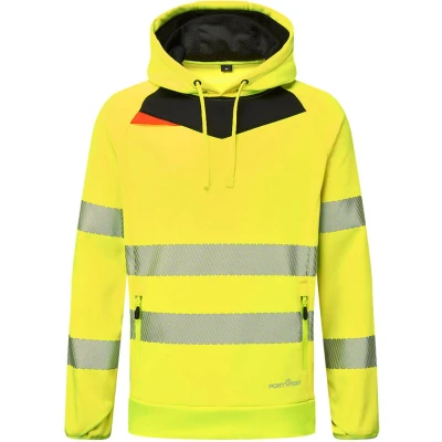 Image of Portwest DX4 Hi Vis Overhead Hoodie Yellow/Black Medium
