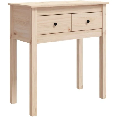 Image of vidaXL Console Table, Elegant Scandinavian Style, 70x35x75 cm, Solid Pinewood, with Drawers, Brown, for Living Room and Bedroom