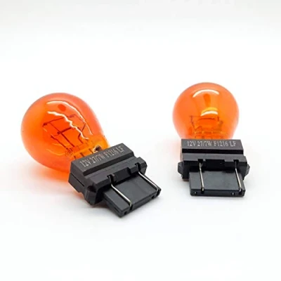 Image of 2 x 183 PY27/7W PCB Amber Indicator Car Bulbs 3157A 12v 27/7w