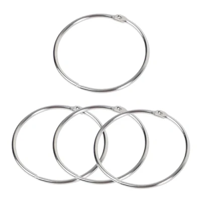 Image of Sourcingmap 4 Pcs Binder Rings 3.1 Inch Inner Dia Metal Book Rings, Large Loose Leaf Key Ring Binder, Hinge Snap for Home, Office