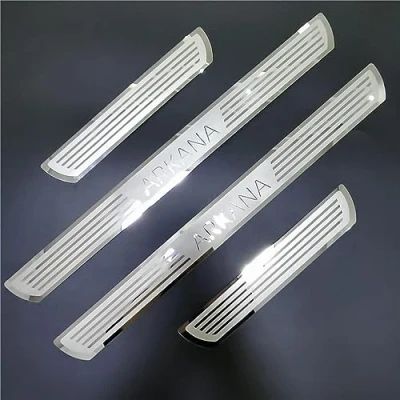 Image of 4pcs Car Door Sill Protector for Ren ault ARKANA XM3 2019 2021 Threshold Scuff Plate Stainless Steel Stickers Styling Accessories,Silver