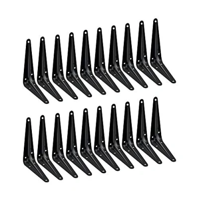 Image of EAI 125x100mm / 5x4&quot; Original London Pattern Shelf Bracket Black Pack of 20