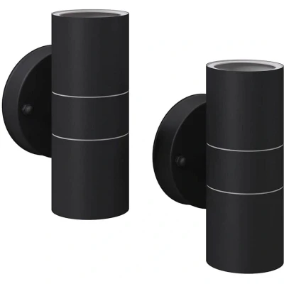 Image of vidaXL Outdoor LED Wall Lights 2 pcs Stainless Steel Up/Downwards
