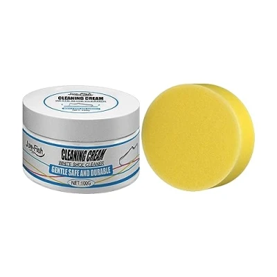 Image of All Purpose Cleaning Removal Decontaminate, Multi Functional And Stain Cream, Multipurpose White Shoe Cream with Sponge (1PC/B)