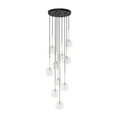 Image of Nilos Cluster Pendant Ceiling Light Black 10xG9