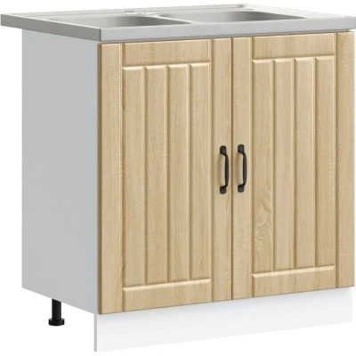 Image of vidaXL Kitchen Cabinet 2 pcs Brown 80 x 46 81.5 cm Engineered wood