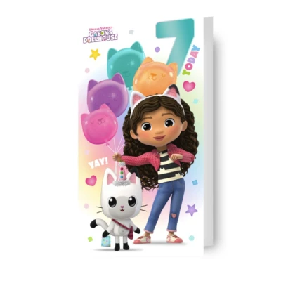 Image of GABBYS DOLLHOUSE BIRTHDAY CARD AGE 7 HAPPY 7TH