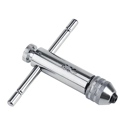 Image of Kuuleyn Ratcheting Tap Handle, Adjustable T bar Handle Ratchet Wrench M3 M8 &amp; M5 M12 for Die Set(M5 M12Short)