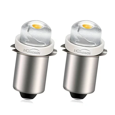 Image of Ruiandsion P13.5S LED Bulb 4.5V 0.5W Warm White Light Torch Headlight Mini Head Lamp Flashlight,Non Polar fit Both Negative Earth and Positive Earth(Pack of 2)