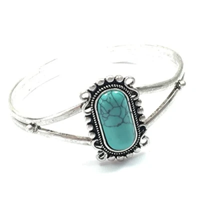 Image of Twilight saga: Bella jewellery bangle, bracelet, Gothic bracelet accessories, antique silver plated, turquoise gemstone