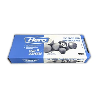 Image of Blue Tinted Food and Freezer Bags with Tie Handle Write On Panel Hero 150