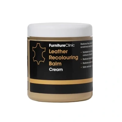 Image of Furniture Clinic Leather Recolouring Balm Colour Restorer for Sofas, Repair Faded &amp; Scratched Upholstery, Car Seats, Shoes and Clothing 16 Colours (Camel)