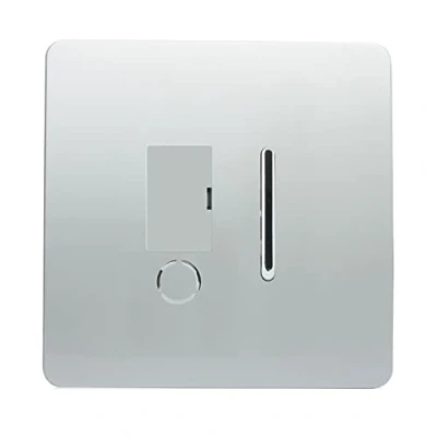 Image of Trendi Artistic Modern Glossy Tactile 13 amp Fused Spur with Flex Outlet Switch Silver