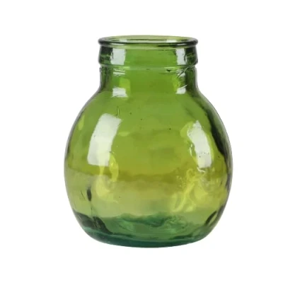 Image of NATURAL LIVING Louise Vase 4L Recycled Glass Emerald Diameter 20 cm x Height 24