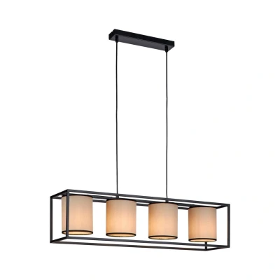 Image of Raven Bar Pendant Ceiling Light Black 4xE27