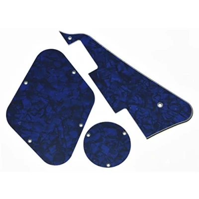 Image of KAISH Blue Pearl LP Pickguard &amp; Rear Plate Switch Cavity Covers for Epiphone Les Paul