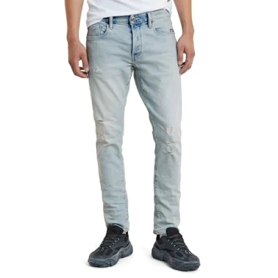 Image of G Star Men&#039;s 3301 Slim Jeans, blue (sun faded ripped isar 51001 D503 G360), 34W / 32L