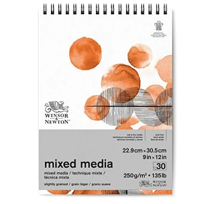 Image of Winsor &amp; Newton Paper, White, 22,9 x 30,5 cm 30 Blatt für Mixed Media