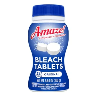 Image of AMAZE Bleach Tablets Ultra Concentrated for Laundry and Home Cleaning. (32 Count Original)