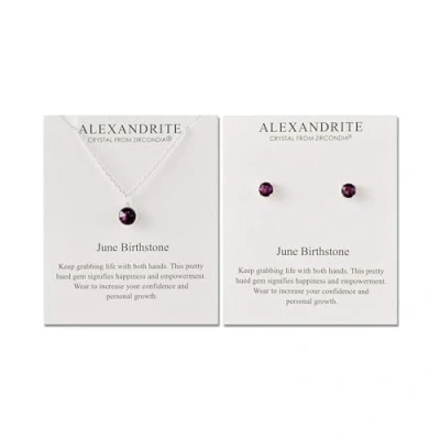 Image of Philip Jones June (Alexandrite) Birthstone Necklace &amp; Earrings Set Created with Zircondia® Crystals