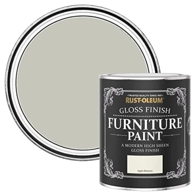 Image of Rust Oleum Light Green Furniture Paint in Gloss Finish Apple Blossom 750ml