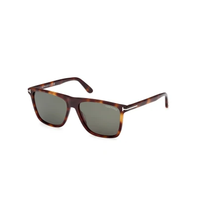 Image of TOM FORD Man FT0832 FLETCHER 53N Sunglasses Acetate Havana Green Squared Normal
