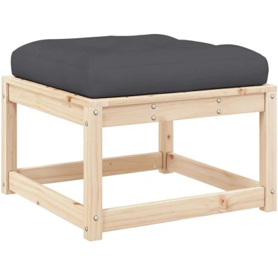 Image of vidaXL Garden Footstool with Cushions Solid Wood Pine