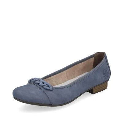Image of Rieker Women&#039;s 51990 Ballet Flat, Blue, 3.5 UK
