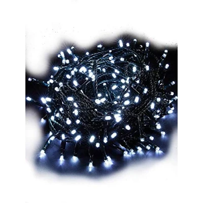 Image of Best Artificial 100 Bright White LED&#039;s Black Cable Connectable Outdoor Christmas Waterproof String Lights (10m) with Low Voltage Plug