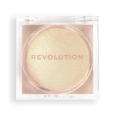 Image of Makeup Revolution Beam Bright Highlighter, All Over Face Glow, Powder To Liquid Formula, 5 Different Shades, Golden Gal