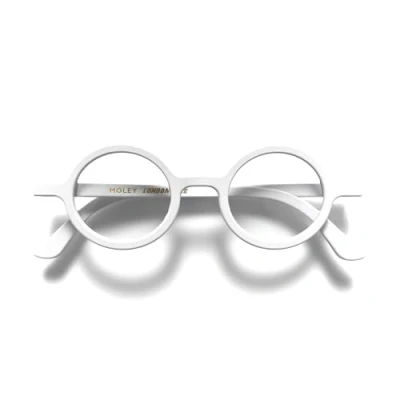 Image of LONDON MOLE Eyewear Moley Reading Glasses Round Cool Readers Stylish Men&#039;s Women&#039;s Unisex Spring Hinges White + 1.0 magnification
