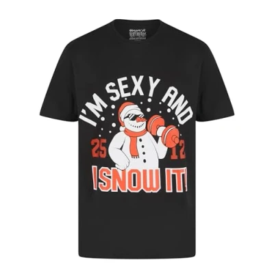 Image of Tokyo Laundry Men&#039;s &#039;Snowman Weight&#039; Funny Novelty Printed Christmas T Shirt