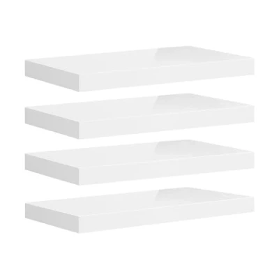 Image of eSituro Floating Shelf, Wall White High Gloss Mounted Storage Shelf for Bedroom/Living Room/Kitchen/Bathroom/Hallway, W40xD22.9xT3.8 cm