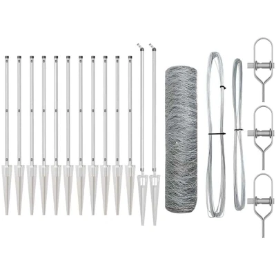 Image of vidaXL Fencing Set of 2 Galvanised steel 25 x 1 m Expandable