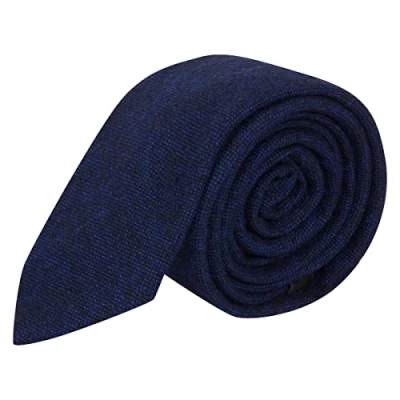 Image of King &amp; Priory Highland Weave Dark Sapphire Blue Tie, Necktie