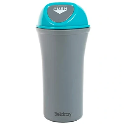 Image of Beldray LA082077EU7 Valet Mini Car Bin with Clip for Seat Pockets, Slots into Cup Holders, Easy to Empty, Ideal Car, Office, Student Desks, Bedside Tables, Grey/Blue