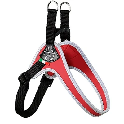 Image of Tre Ponti Fibbia Small Dog Harness with Adjustable Belly Strap, 4 cm, Red