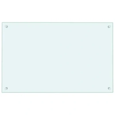 Image of vidaXL Kitchen Backsplash White 80 x 50 cm Tempered Glass