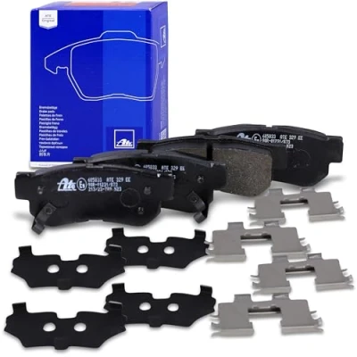 Image of 583021FE00 Brake pad set ATE 13.0460 5833.2 with acoustic wear warning anti squeak plate accessories HYUNDAI: Getz, Santa Fe I, Sonata V