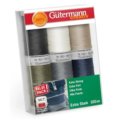 Image of Gütermann Assorted Colours Extra Strong (100m) Sewing Thread Set 6 Pieces