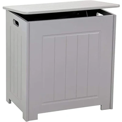 Image of NIGMA Wooden Bathroom Cabinet Shelf Cupboard Bedroom Furniture Storage Unit Multi Purpose (Grey Laundry Storage)