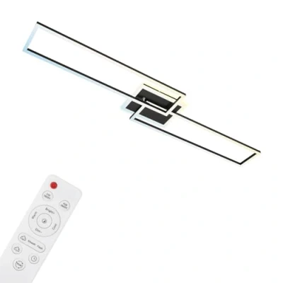 Image of BRILONER LED Ceiling Light Smart Home, Works with Alexa, Remote Control, Lamp, Light, Living Room Bedroom Lighting, 110 x 24.8 7.8 cm, Black