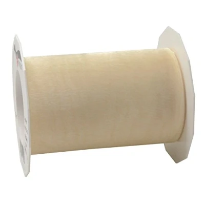 Image of C.E. Pattberg Sheer Organza Ribbon Cream, 27 Yards Gift Wrap Ribbon, 4.4 inches Width, Accessories for Decoration &amp; Handicrafts, Presents, Every Occasion