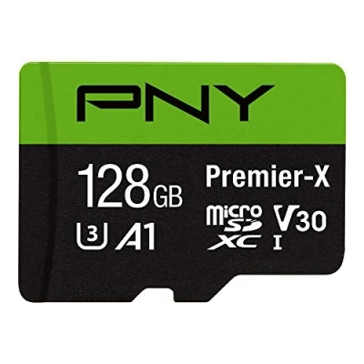 Image of PNY 128GB Premier X Class 10 U3 V30 microSDXC Flash Memory Card 100MB/s, 10, U3, V30, A1, 4K UHD, Full HD, UHS I, Micro SD