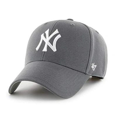 Image of 47 MLB New York Yankees MVP Unisex Baseball Cap, Adjustable Hook &amp; Loop Strap, White Logo, Colour Red