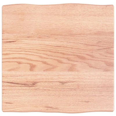 Image of vidaXL Table Top Light Brown 40x40x2 cm Treated Solid Wood Oak Live Edge